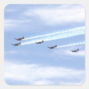 Sticker Carré Avions de guerre