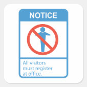 Sticker Carré Avis Tous Les Visiteurs (Devant)