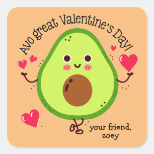 Sticker Carré Avo Grande Saint Valentin Avocado Saint Valentin