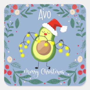 Sticker Carré Avo joyeux noël avocat carte de notes