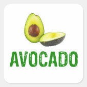 Sticker Carré Avocado, j'adore l'avocat (Devant)