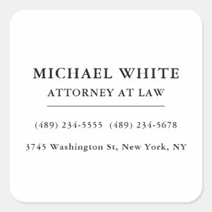 Sticker Carré Avocat de droit minimaliste professionnel