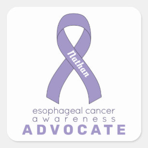 Sticker Carré Avocat du cancer de l'oesophage Blanc