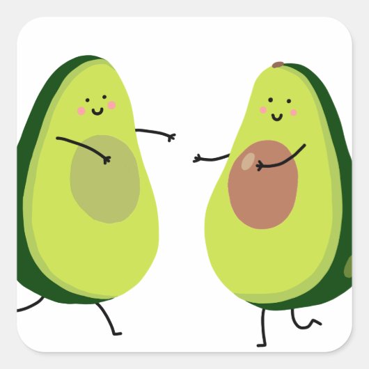 STICKER CARRÉ AVOCUDDLE, AVOCADO DESIGN (Devant)