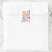 Sticker Carré Avoir un anniversaire Super | Hippie rétro (Sac)