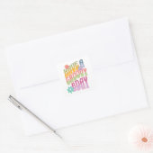 Sticker Carré Avoir un anniversaire Super | Hippie rétro (Enveloppe)