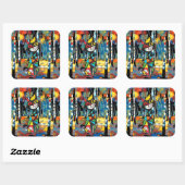 Sticker Carré Avoir Une Journée Abstraite Kinda (Feuille)