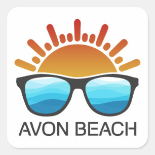 Sticker Carré Avon Beach North Carolina Lunettes de soleil