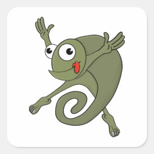 Sticker Carré Awesome Chameleon