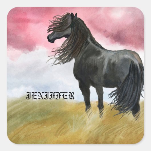 Sticker Carré Awesome Horse (Devant)