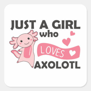 Sticker Carré Axolotl Amateurs mignons Animaux Pour Filles Bâton