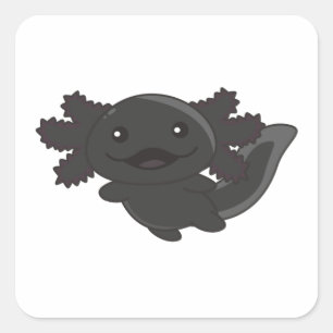 Sticker Carré Axolotl Différents Types D'Axolotls Mignons Animau
