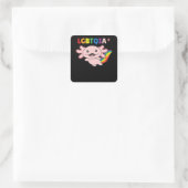 Sticker Carré Axolotl - Drapeau arc-en-ciel LGBT Pride (Sac)