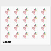 Sticker Carré Axolotl Mouches D'Animal Douce Avec Ballons Vers L (Feuille)