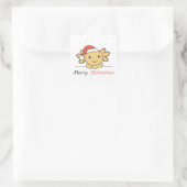 Sticker Carré Axolotl Noël Neige Hiver Animaux Axolotls Squ (Sac)