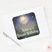 Sticker Carré Ayez un chevalet de luciole Carré d'anniversaire b (Enveloppe)
