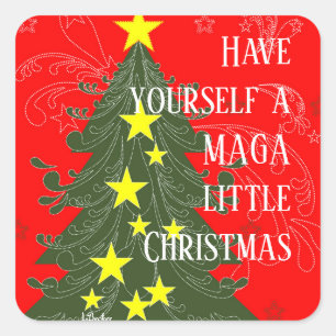 Sticker Carré Ayez un petit patriotique de Noël MAGA