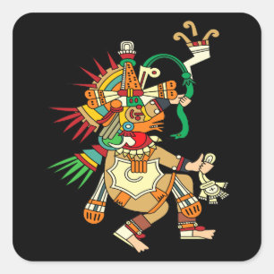 Sticker Carré Aztec God Quetzalcoatl