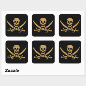 Sticker Carré Aztec Gold Crâne et cutlass Pirate Calico Jack (Feuille)