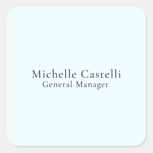 Sticker Carré Azure Blue Professional Unique Classical Simple (Devant)