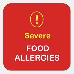 Sticker Carré b1 - Allergies de nourriture graves