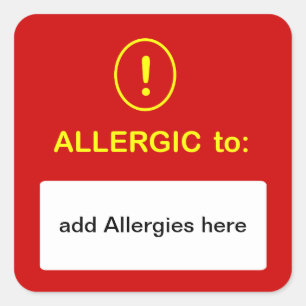 Sticker Carré b6 - CUSTOMISEZ CE ~ ajoutent des allergies