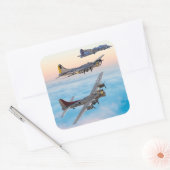 Sticker Carré B-17 SQUADRON BOMBRE FORTERESSE volant (Enveloppe)