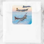Sticker Carré B-17 SQUADRON BOMBRE FORTERESSE volant (Sac)