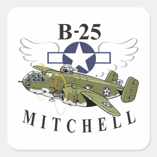 Sticker Carré B-25 Mitchell (Devant)