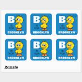 Sticker Carré B est pour Big Bird | Ajouter Votre Nom (Feuille)