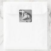 Sticker Carré B&W Steaming Hot Beautiful Babe Lingerie Modèle (Sac)