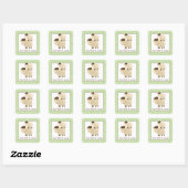 Sticker Carré Baa Baa Mouton Lamb Carré Enveloppe Phoques 20 (Feuille)
