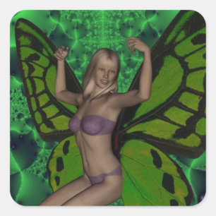 Sticker Carré Babfly woman