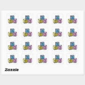 Sticker Carré Baby Blocks (Feuille)