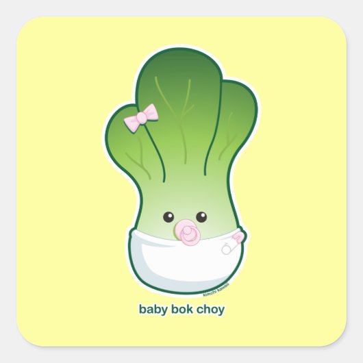 Sticker Carré Baby Bok Choy (Devant)
