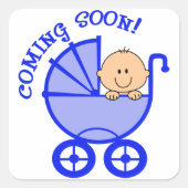 Sticker Carré Baby Boy Bientôt (Devant)