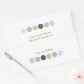 Sticker Carré Baby Boy Mod Polka Dot Douche balise de faveur (Enveloppe)