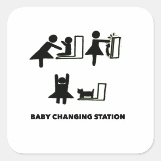 Sticker Carré Baby Changing Station (Devant)
