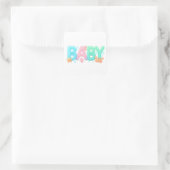 Sticker Carré BABY Cute Ocean Pastel Glossy Text (Sac)