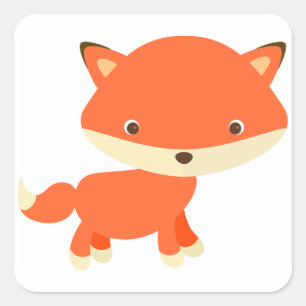Sticker Carré Baby Fox