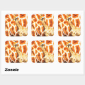 Sticker Carré Baby Giraffe (Feuille)