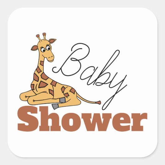 Sticker Carré Baby Giraffe, Baby shower (Devant)