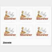 Sticker Carré Baby Giraffe, Baby shower (Feuille)