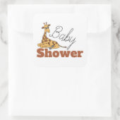Sticker Carré Baby Giraffe, Baby shower (Sac)