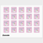 Sticker Carré Baby Hercules and Pegasus on a Cloud Square Sticke (Feuille)