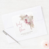 Sticker Carré Baby In Bloom Boho Baby shower Rose (Enveloppe)