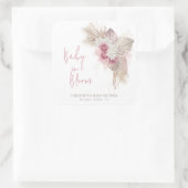 Sticker Carré Baby In Bloom Boho Baby shower Rose (Sac)
