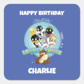 Sticker Carré Baby LOONEY TUNES™ Logo | That's All Folks (Devant)