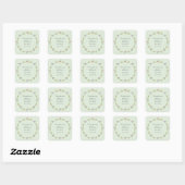 Sticker Carré Baby Shower (Feuille)