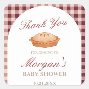 Sticker Carré Baby shower à tarte Cutie